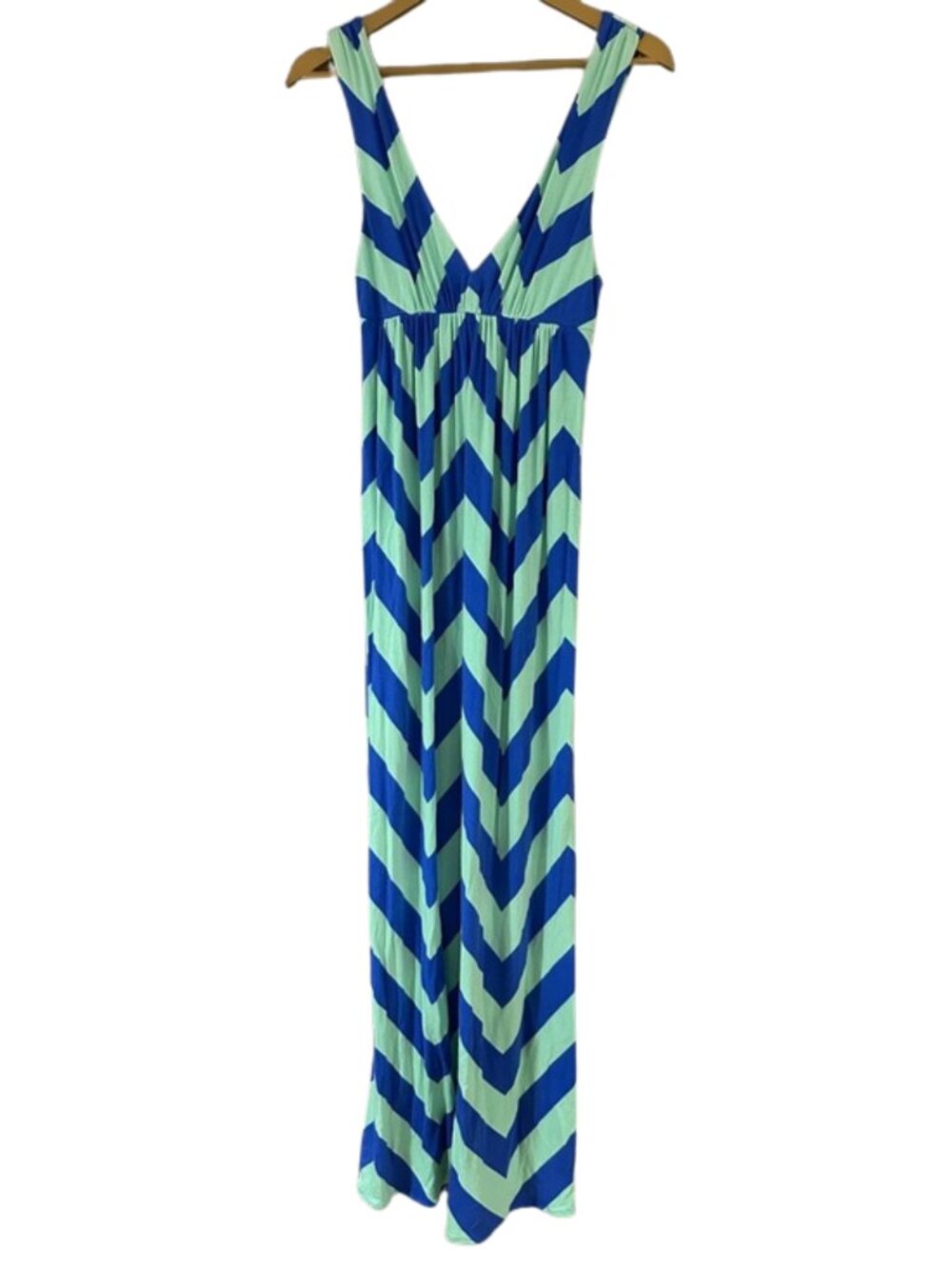 J. Crew Chevron Maxi One-Piece in Blue and Aqua
